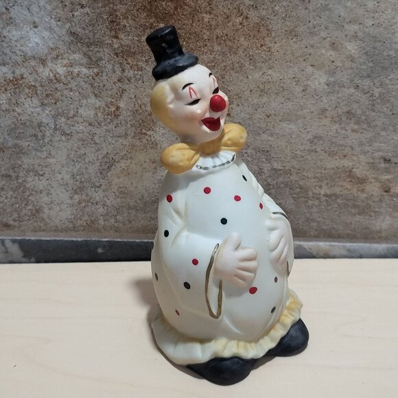 Vintage Bisque Porcelain Clown Bell Figurine - Picture 6 of 10